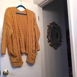 Love Tree yellow knit cardigan, junior’s medium